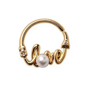 WildKlass Gold Plated Jeweled Love Annealed Seamless Ring